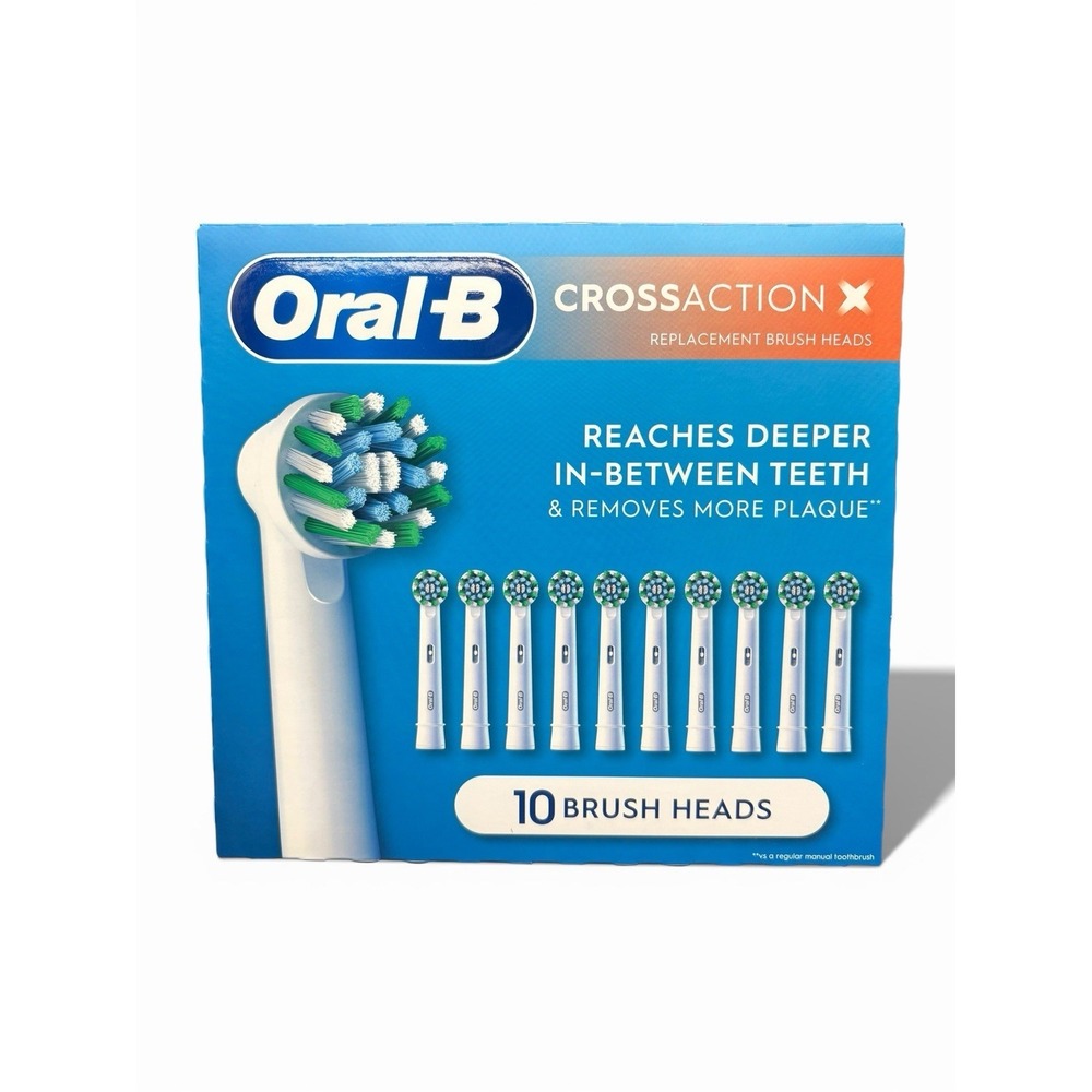 Oral-B Cross Action X - Replacement Brush Heads-  10 Count -‎ Sealed